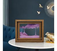 JFGCTYHXY Flowing Sand Art, 3D Moving Sand Picture Multiple Types Multicolor Home Office Decor(Purple,Rotatable)