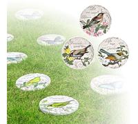 JFGCTYHXY Garden stepping stones, Outdoor Anti-Slip Garden Landscaping Décor, Round Pavers for Backyards Walkway Decorative(Birds,24 cm)