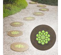 JFGCTYHXY Garden stepping stones， Pathway Landscaping Pavers with Lotus Pattern, Oriental Style Dimensional Pond Areas/Lawn/Courtyard Decor(Style1)