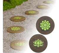 JFGCTYHXY Garden stepping stones， Pathway Landscaping Pavers with Lotus Pattern, Oriental Style Dimensional Pond Areas/Lawn/Courtyard Decor(2 PCS)