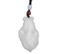 JFGCTYHXY jadeite necklace, Pure Obsidian Natural Pendant Necklace Zodiac Bodhisattva Amulet Talisman(Goldfish)