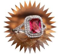 JFGCTYHXY Rings, Sparkling Diamond Square Princess Ring Fashionable Women'S Engagement And Proposal Gifts(10 UK)