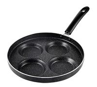 JFGCTYHXY Square Frying pan, 4-Cup Egg Portable Mini Aluminium Alloy Cooker Breakfast Pan, Non Stick, for Home Kitchen(Black)