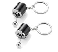 JFGDVW 2 Pcs Shifter Car Key Chain, Gearbox Car Keyring, 6 Speed Manual Transmission Keychain, Metal Alloy, For Men Car Lovers Gift Auto Part Accessories