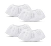 JFGDVW 4 Pcs Microfibre Cloth Covers, Steam Cleaner Pads, Washable Replacement Cloth, Handheld Nozzle Pads, For Karcher Steam Cleaner Easyfix Sc2 Sc3 Sc4 Sc5 Hand Nozzle Accessories(White)