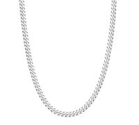 JFGDVW 925 Silver Chain Mens, Stainless Steel Necklace Chain, 3mm Thick Cuban Chain, Sturdy Non-Fading, For Boy Men (20 Inch)