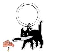 JFGDVW Cat Keychain, Black Cat Keyring, Cat Key Rings, Black Cat Gifts for Cat Lovers, Cat Lover Gifts, Funny Cat Keyrings, For Cat Dad Mom Christmas Halloween Basket Stuff Gifts