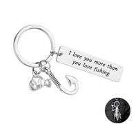JFGDVW Couple Keyring Gifts For Husband Boyfriend Fisherman - I'Ll Love You Till The End, Fishing Gifts For Men Dad, For Boyfriend Husband Christmas Birthday Anniversary Keyring Gifts