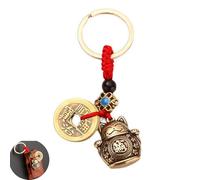 JFGDVW Lucky Charms Fortune Cat Coin Key, Lucky Cat Five Emperors Money Keychain, Retro And Exquisite Key Chain, For Giving, Jewelry Accessories,Car Keychain Home And Office Keys (Yellwo)