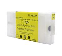 JFGIkLFD Compatible Empty Refillable Ink Cartridge With Chips T7811 T7816 Compatible With Frontier-S DX-100 DX100 Printer 200ML Per Cartridge(Refillable T7814-Y)