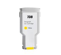 JFGIkLFD Compatible Ink Cartridge Compatible With HP738 738 Ink Compatible With DesignJet T950 T850 Printers Pigment 676M6A 676M7A 676M8A 498N8A(300ML - 738Y)