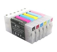 JFGIkLFD T7811-T7816 Refillable Ink Cartridges With Chips Compatible Compatible With Frontier-S DX-100 DX100 Refurbish printer Available In 6 Colors(T7811-T7816 6Color)