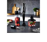 JFJ TRADERS 4-in-1 Electric Hand Blender Set, 200W Stick Blender with Whisk, GHB6144UKWT (Black)