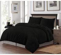 JFJ TRADERS Duvet Set, 100% Polyester, Brushed Microfiber, Embossed Stripe, Made in Pakistan (Black, Single)
