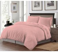 JFJ TRADERS Duvet Set, 100% Polyester, Brushed Microfiber, Embossed Stripe, Made in Pakistan (Blush, Single)