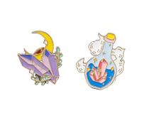 JFJXLM 2Pcs Funny Enamel Pins for Women Cute Lapel Badges Dainty Perfume Brooch Pins for Coat Sweater Scarves Shawl Fashion Novelty Jewelry Accessories Christmas Birthday Gifts