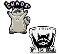 JFJXLM 2Pcs Raccoon Enamel Pins Funny Cartoon Lapel Brooches Cute Animal Backpack Pin for Raccoon Lover Novelty Unique Alloy Badge Pin Decorative Fashion Jewelry Accessories for Bags Hats Clothing