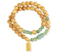 JFJXLM Beaded Bracelet for Women Vintage Double Layer Beads Stretch Bracelets Dainty Abacus Charms Bracelet Brown Stackable Adjustable Bracelets Fashion Trendy Christmas Birthday Jewelry Gifts