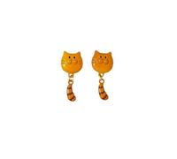 JFJXLM Cat Earrings for Women Cute Brown Kitten Stud Earring Dainty Kawaii Cats Tail Dangle Drop Earring Statement Lovely Animal Earrings for Cat Lovers Fashion Jewelry Christmas Birthday Gifts