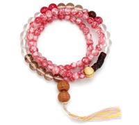 JFJXLM Pink Beaded Bracelets for Women Multilayer Bohemia Stretch Bracelet Dainty Wooden Beaded Elastic Stacking Bracelets Elegant Adjustable Tassel Bracelet Fashion Jewelry Christmas Birthday Gifts
