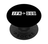JFK DUB Flight Route New York to Dublin Codes PopSockets Adhesive PopGrip