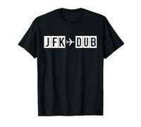 JFK Dub Flight Route New York to Dublin Codes T-Shirt