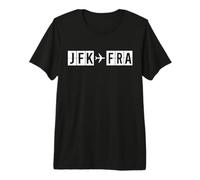 JFK FRA Flight Route New York to Frankfurt Codes Premium T-Shirt