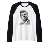 JFK John F Kennedy 35th President Raglan Baseball Tee