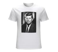 JFK John F Kennedy President Unisex T-Shirt Graphic Printed Tee Mens White Shirt