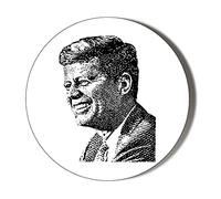 JFK POP Art Black and White Small 6 x 70mm Vinyl Stickers