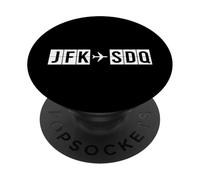JFK SDQ Route New York Santo Domingo Flight Path PopSockets Adhesive PopGrip