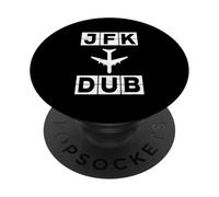 JFK to DUB Flight Route New York Dublin Codes PopSockets Adhesive PopGrip