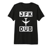 JFK to Dub Flight Route New York Dublin Codes Premium T-Shirt