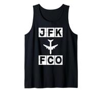 JFK to FCO Airplane Route New York Rome Tank Top