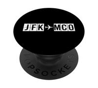JFK to MCO Airplane Route New York Orlando Airport Code PopSockets Adhesive PopGrip