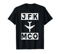 JFK to MCO Airport Code Airplane Route New York Orlando T-Shirt