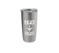 JFK to SFO Airplane Route Airport Code Design Stainless Steel Insulated Tumbler