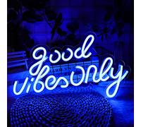 JFLLamp Good vibes Only LED Neon Sign, Wall Decor for Bedroom, Playroom, Hotel, Bar, Birthday Party (Blue)