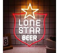 JFLLamp Lone Star Neon Signs for Wall Decor Neon Lights for Bedroom Led Signs Suitable for Man Cave Bar Pub Restaurant Christmas Birthday Party Gift Art 5V Usb Power 15*12.2 Inch(Red+White+Warm White)
