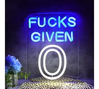 JFLLamp Neon Sign 'No Funks Given' for Wall Decor, Bedroom, Living Room, Man Cave, 10.5 x 12 Inch, Blue+White, Plastic, LED, USB Powered