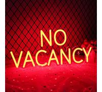 JFLLamp NO VACANCY Neon Signs for Wall Decor Neon Lights for Bedroom Led Business Signs Suitable for Hotels Christmas Birthday Party Unique Gift for Lover, 5V Power Adapter, 16 * 7.3 Inch(Red)