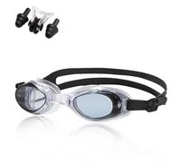 JFMANMSDS Swimming Goggles, Crystal Clear Vision, Anti Fog No Leaking Goggles with Nose Clip and Earplugs, For Adult Women Men Teenager & Kids (Black)