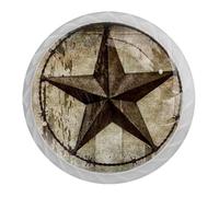 Jfniub 4 Pcs Western Metal Texas Brown Star Glass Drawer Knobs White Dresser Knobs Drawer Pulls Door Knobs Dresser Drawer Handles for Kitchen Wardrobe Cupboard Hardware Furniture