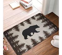Jfniub Bath Mat Bear and Pines Quick Dry Bathroom Rugs Non Slip Absorbent Shower Flannel Rug Floor Mat for Bathroom,Bathtub,Sink,Bedroom,16"X24"
