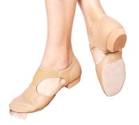 JFNKLFG Ballet Shoes Genuine Leather Stretch Arch Grecian Sandals Jazz Dance Shoes Women Ballet Jazzy Dancing Teacher Sneaker Sandals Excercise Gym(Tan,37)