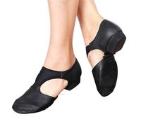 JFNKLFG Ballet Shoes Genuine Leather Stretch Arch Grecian Sandals Jazz Dance Shoes Women Ballet Jazzy Dancing Teacher Sneaker Sandals Excercise Gym(Black,38)
