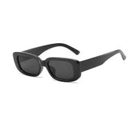JFNKLFG Vintage Black Square Sunglasses Woman Small Rectangle Sun Glasses Female Gradient Clear Mirror Oculos De Sol