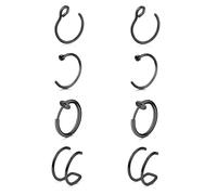 JFORYOU 4 Pairs Stainless Steel Fake Nose Ring Hoop No Pierced False Septum Lip Tragus Rings Earrings Balck Piercing Jewelry
