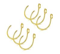 JFORYOU 6 Pieces 316L Steel Nose Ring Nose Hoop Fake Nose Ring Piercing Body Jewelry, 6 Colors,20 Gauge 8mm (Gold)