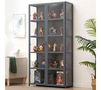 JFOZDM Display Cabinets, Multifunctional Dustproof Glass Display Cabinet, Acrylic Display Cabinet, Hinged door design, Sealed and Dustproof, Display Cabinet for Offices, Bedrooms, Living Rooms